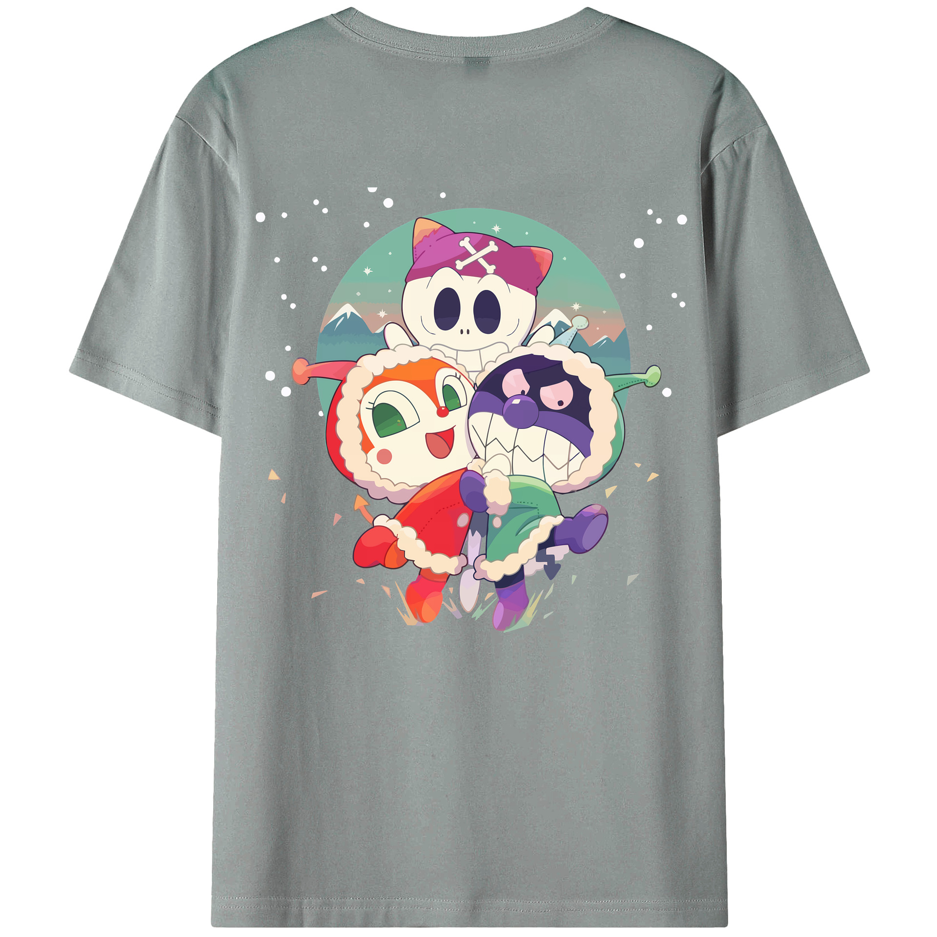 （画像用） アンパンマン Anpanman 綿100％ メンズ半袖Tシャツ（バックプリント） 通気性